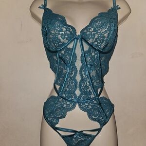 Victoria's Secret For Love & Lemons Creamsicle Bodysuit in Teal size Large NWT